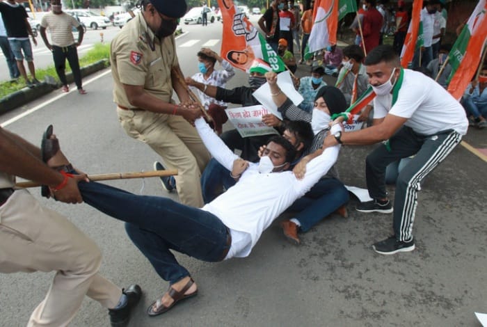 Youth Congress Chandigarh protest Against NEET and JEE Exam