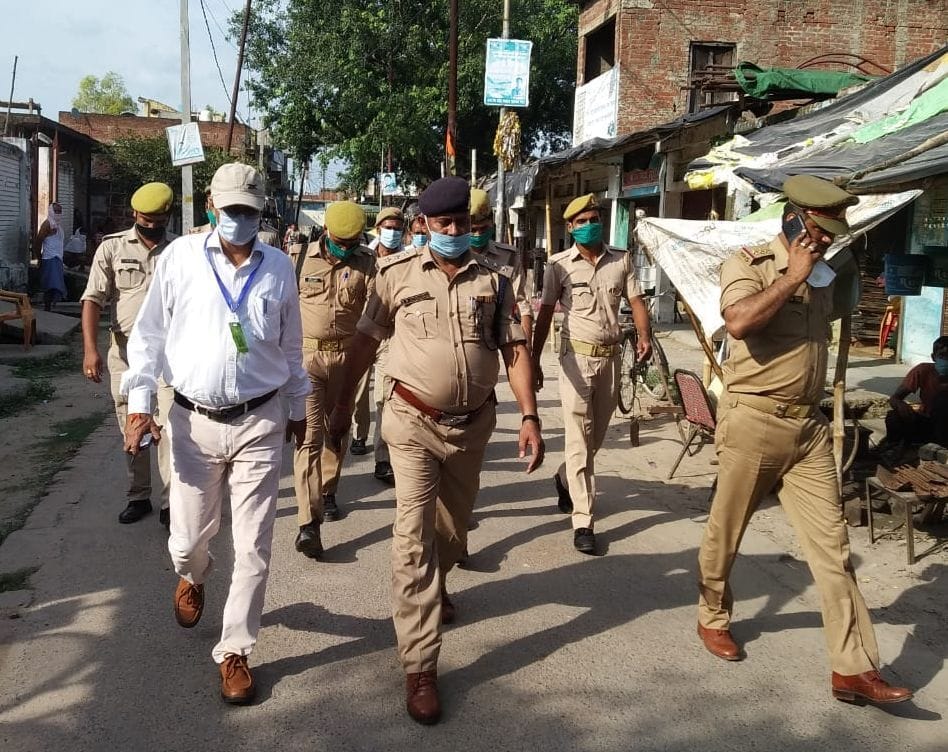 ppolice march in hardoi
