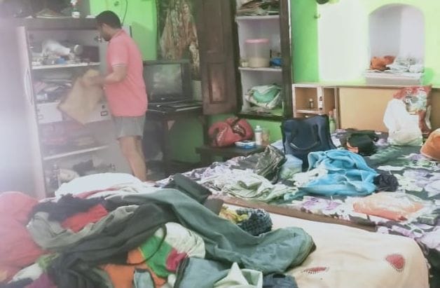 pistol, rifal and lekhs of money stolen int e sub inspectors house
