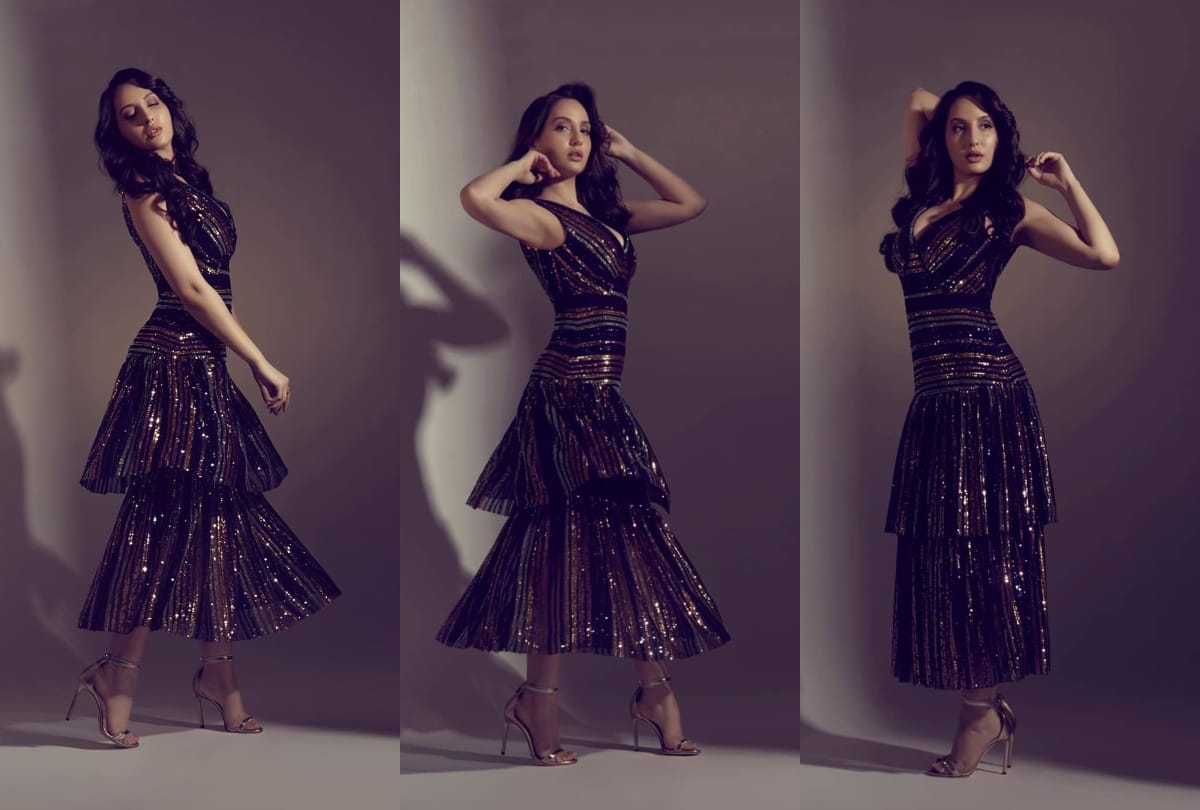 nora fatehi stylish glamorous photos hd latest nora fatehi in her new shimmery attire