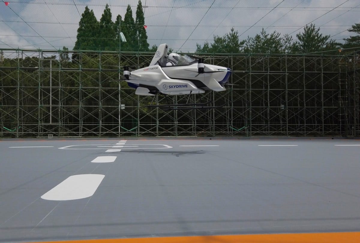 Japanese company successful trial of flying car this car fly for some minutes with one person