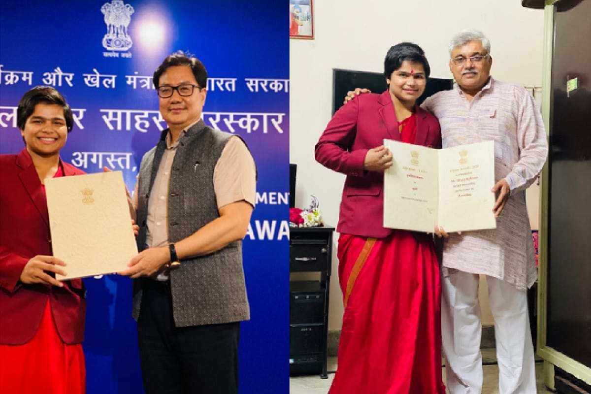 Wrestler Divya Kakran have get Arjuna Award in Delhi on National Sports Day