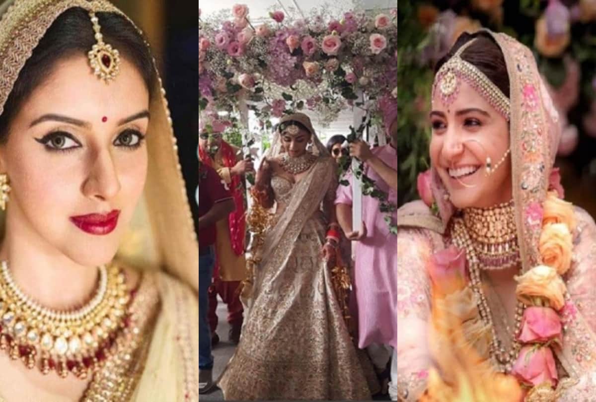 beautiful dresses of bollywood actress on their wedding beautiful lehenga images gallery