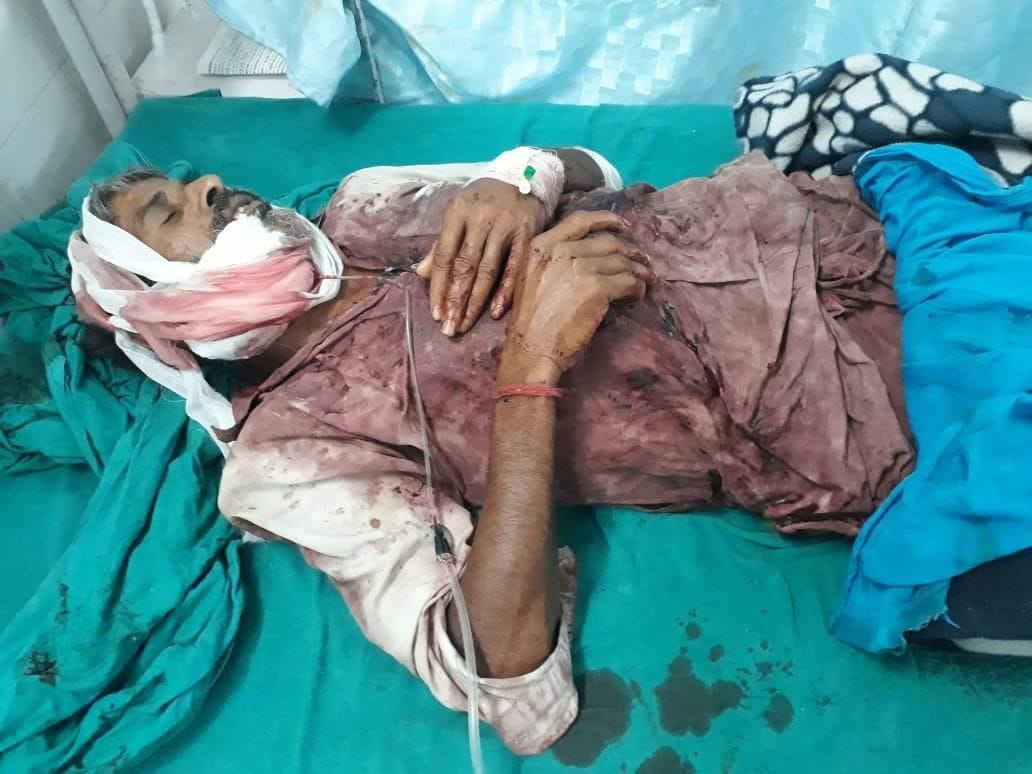 Attacking elderly person returning from marriage ceremony with sharp weapon