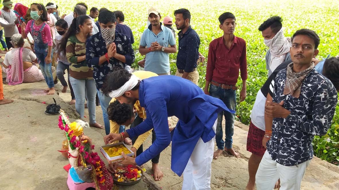 No noise, no procession, Ganapati immersion in Dhanutal
