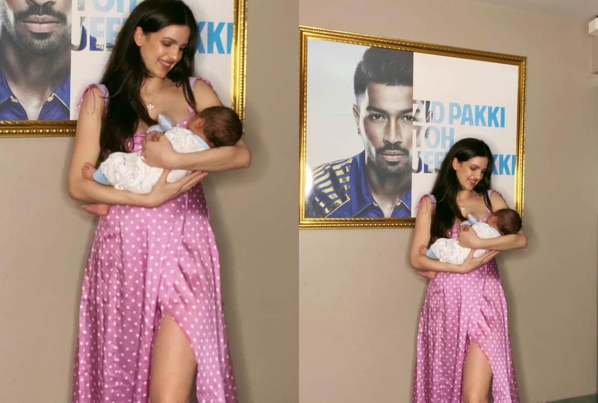 After Pregnancy Weight Loss Secret Now Natasa Stankovic Teaching son Agastya dance on Hrithik Roshan Tiger Shroff Song