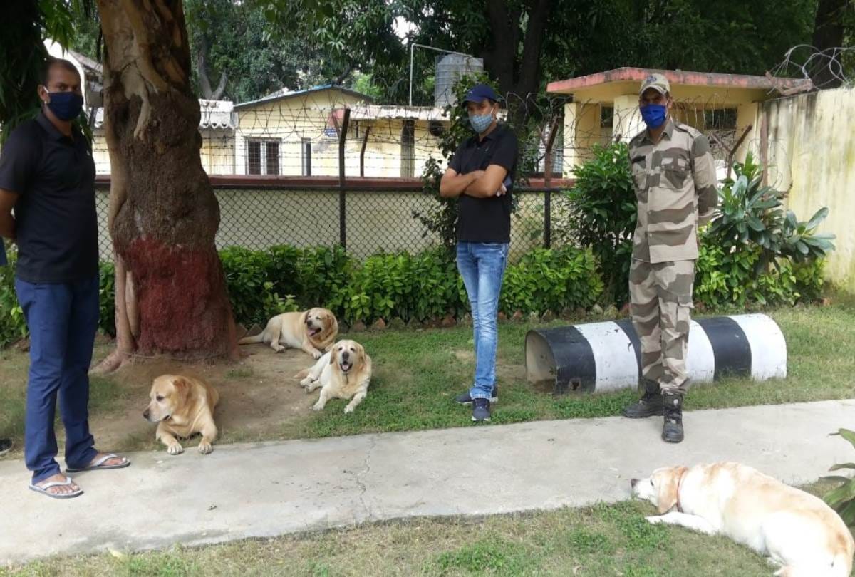 two dogs retired after eight years of service from CISF at amausi airport, officers became emotional