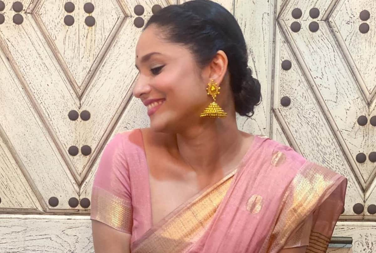 ankita lokhande look gorgeous in pink saree
