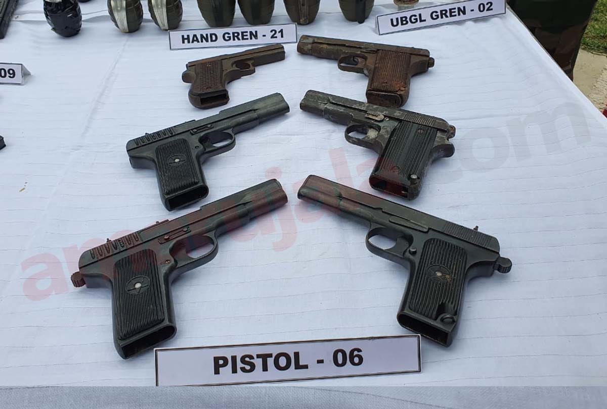 arms and ammunation recorved in Uri Sector of Baramulla District