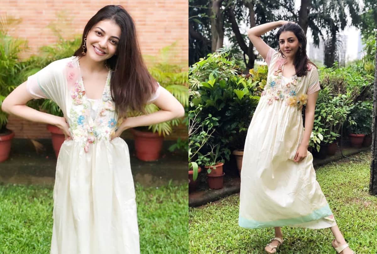 kajal aggarwal hand embroidery maxi dress is perfect