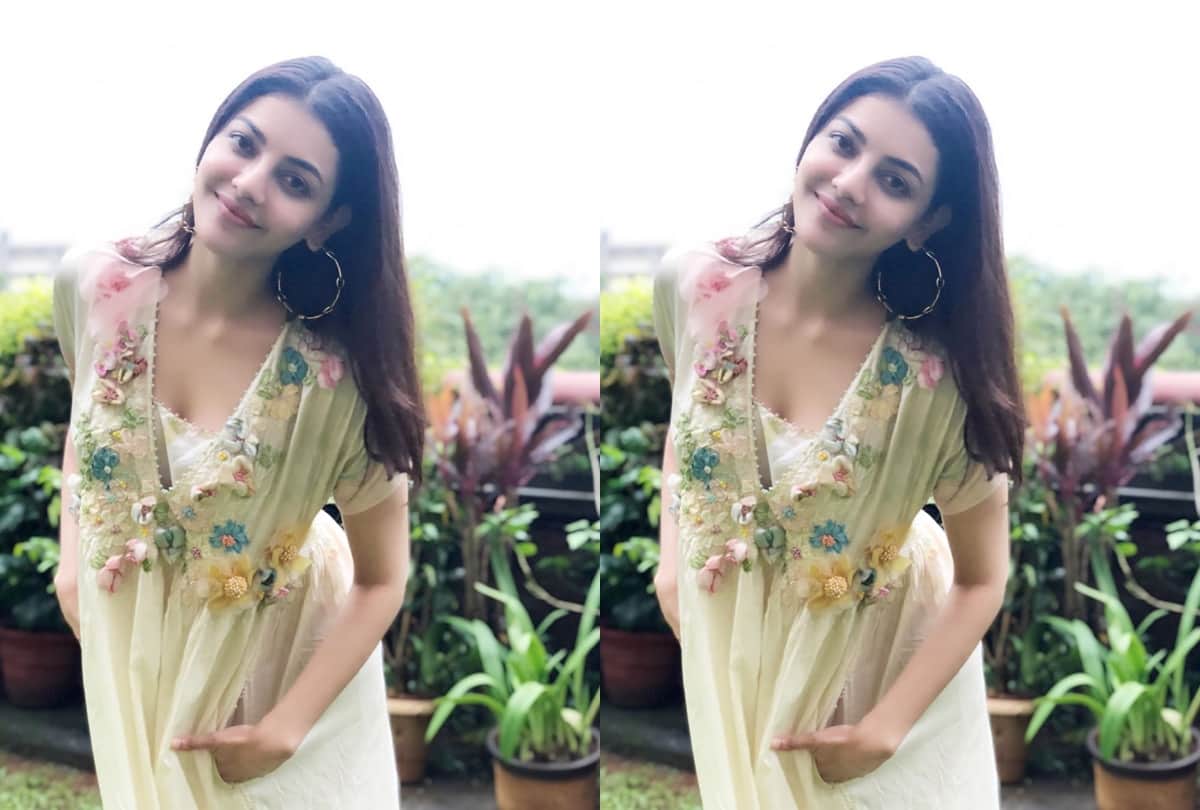 kajal aggarwal hand embroidery maxi dress is perfect