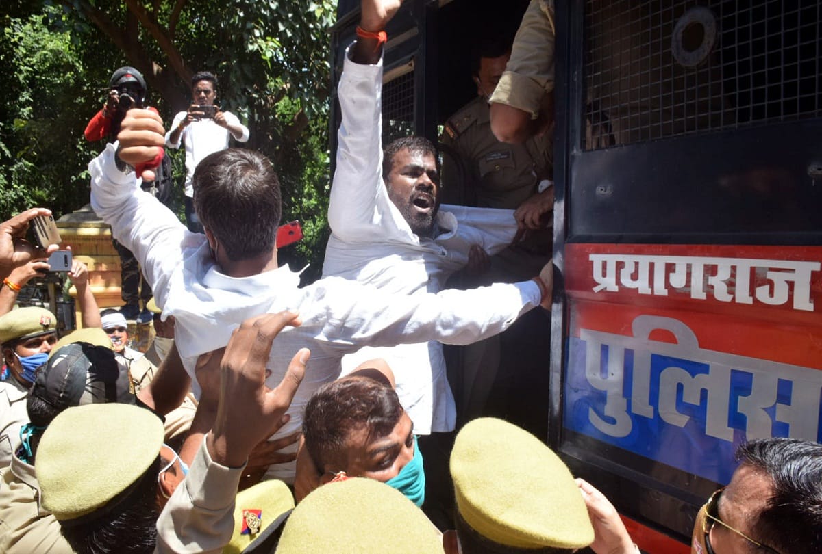 samajwadi party prayagraj news: 26 students detained for stopping cycle trip