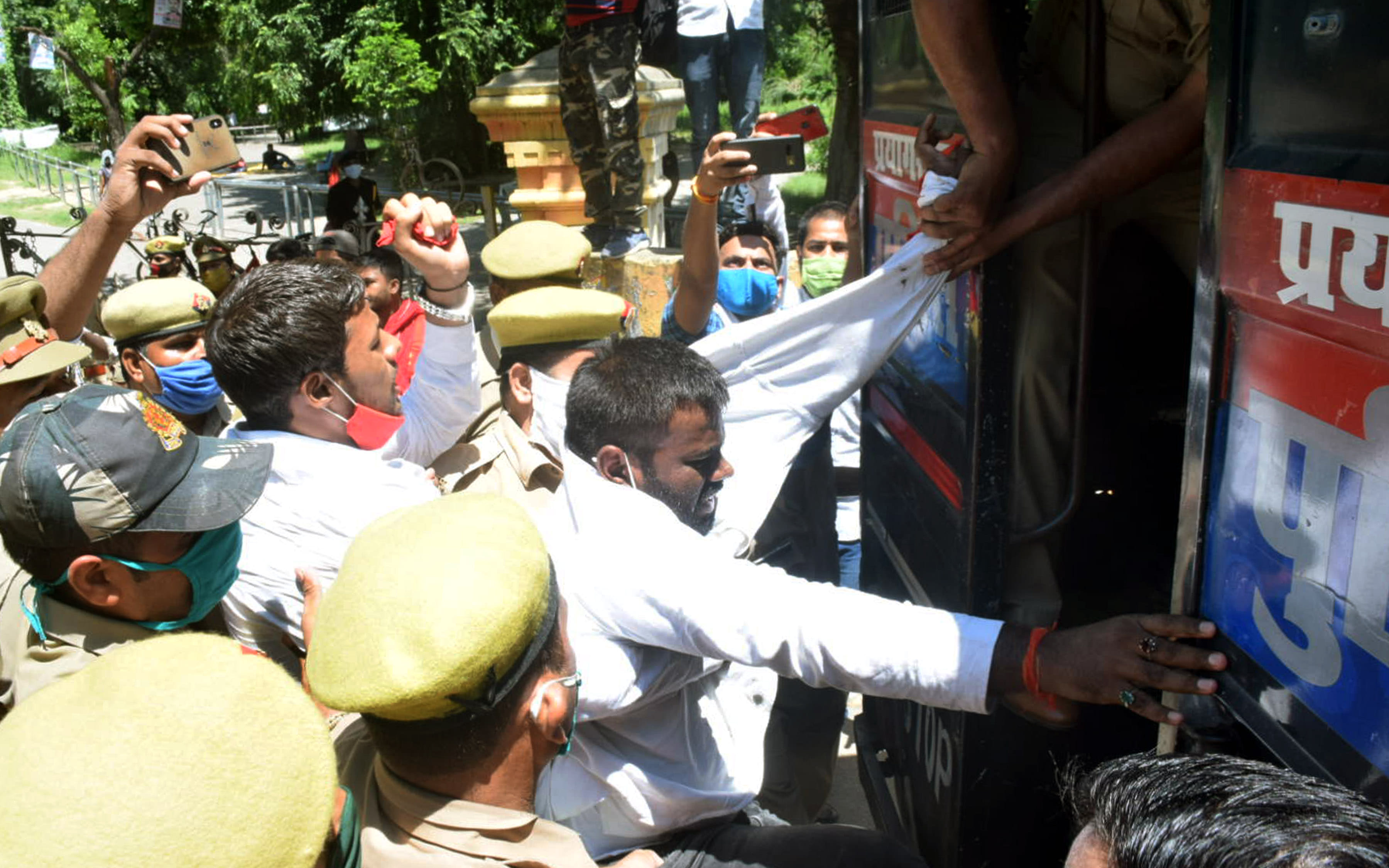 samajwadi party prayagraj news: 26 students detained for stopping cycle trip