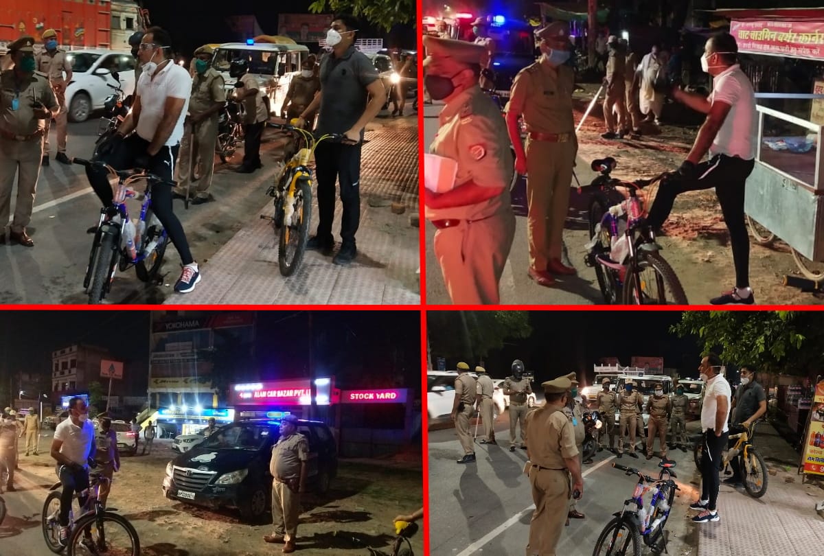 SSP Joginder Kumar and SP City Dr. Kaustubh set out on bicycle in Gorakhpur
