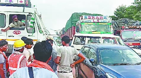 National highway remained jam for the fifth consecutive day