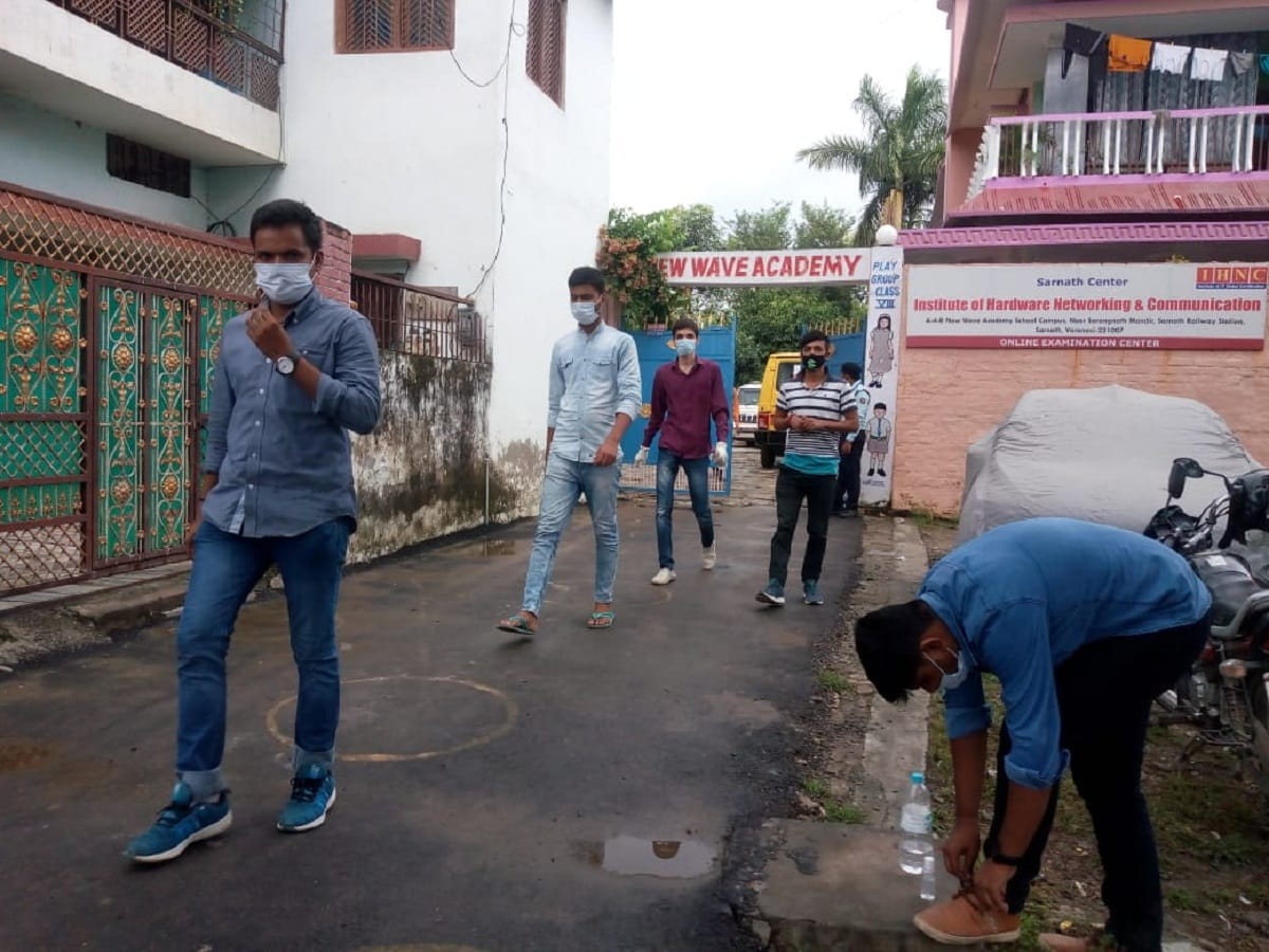 JEE Mains exam in varanasi: students given joint entrance examination review of paper in varanasi corona guidelines on center