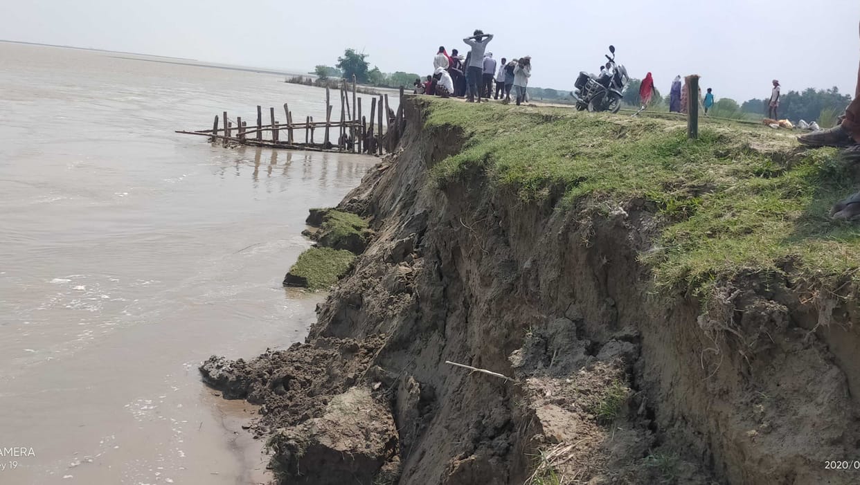 One ring dam is cut and the other is in danger of erosion