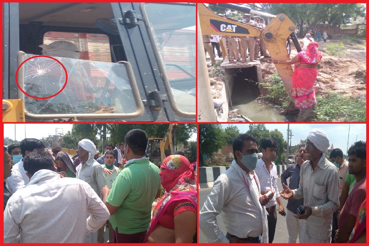 Baghpat News: Villagers have ruckus over the construction of sewer on the Delhi-Saharanpur highway