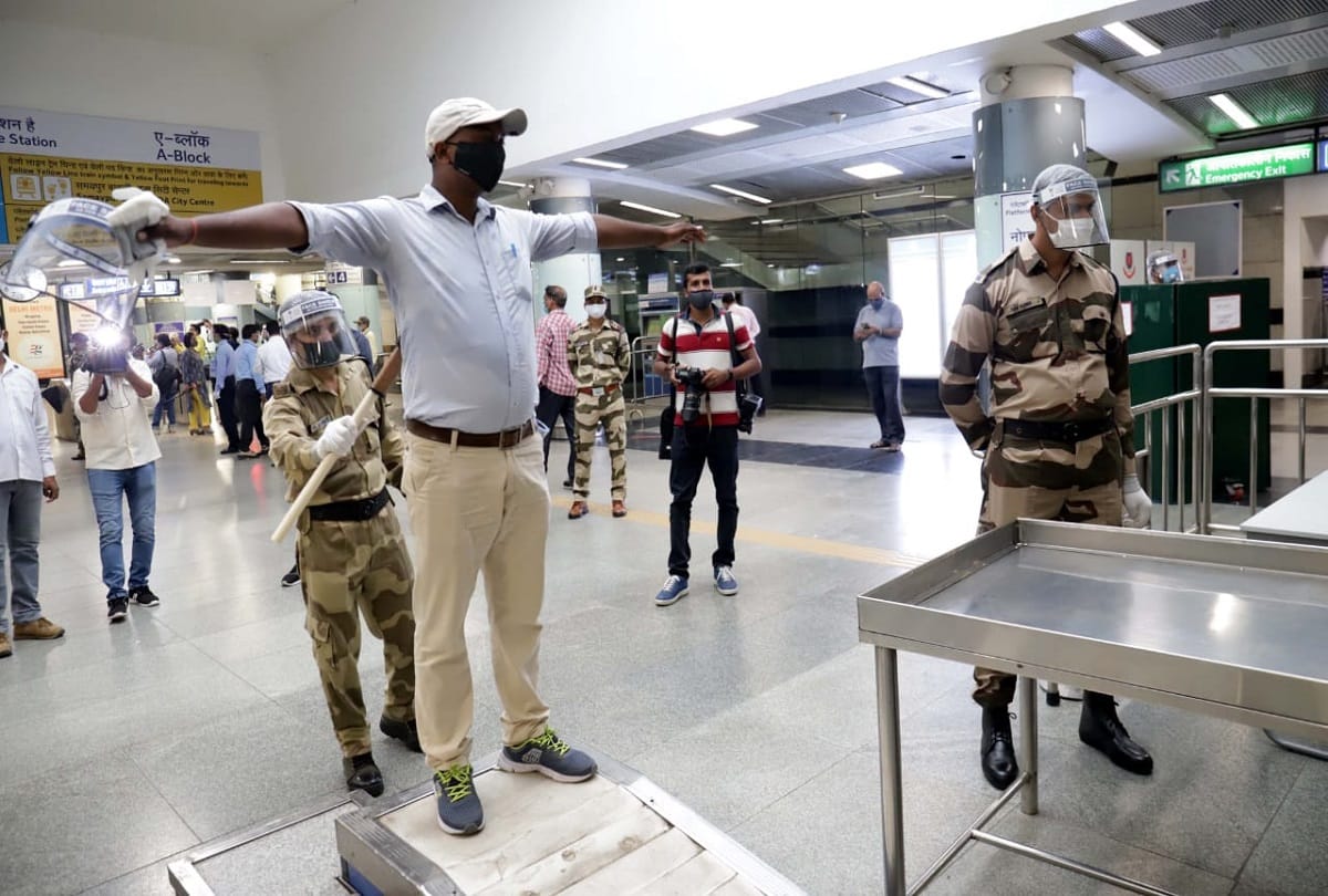 Delhi metro resume from 7 september see photos of new travel lift come from leg automatic temperature bag sanitization and other