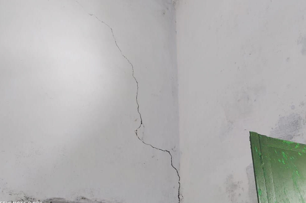 dropping roof in village karitoran
