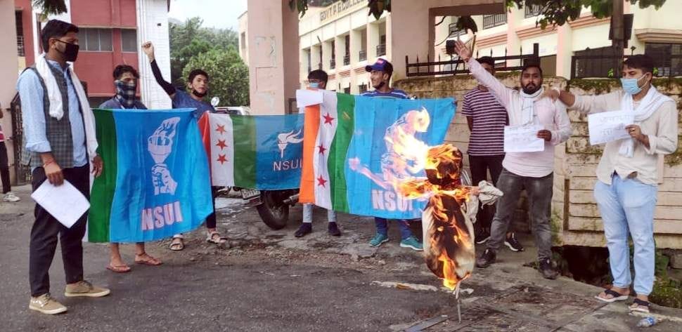 NSUI burnt effigy of government
