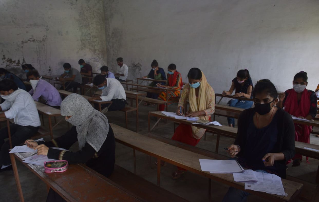 exam conduct after senitization and thermal screening