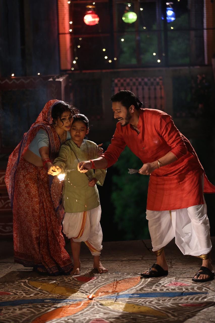 Actor Shreyas Talpade seen in Varanasi