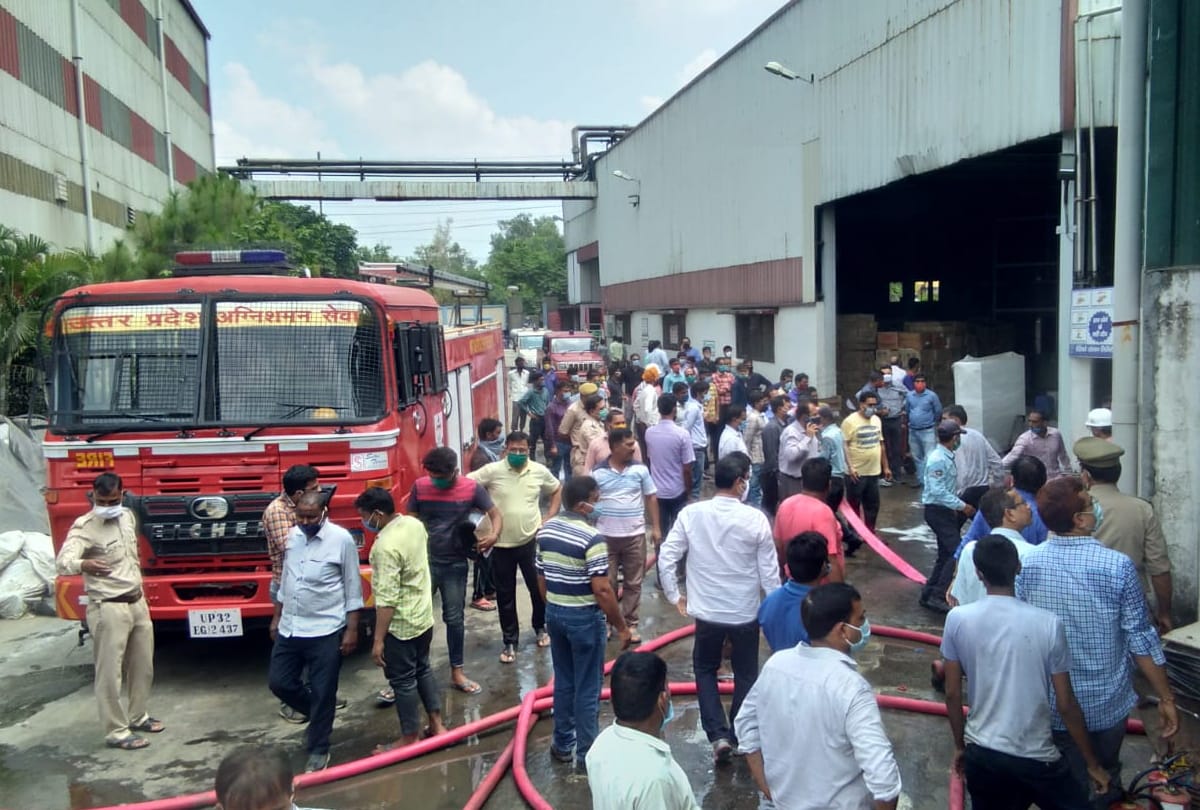 Fire breaks out in rampur distillery hand sanitizer bottling plant fire brigade at spot all details and update