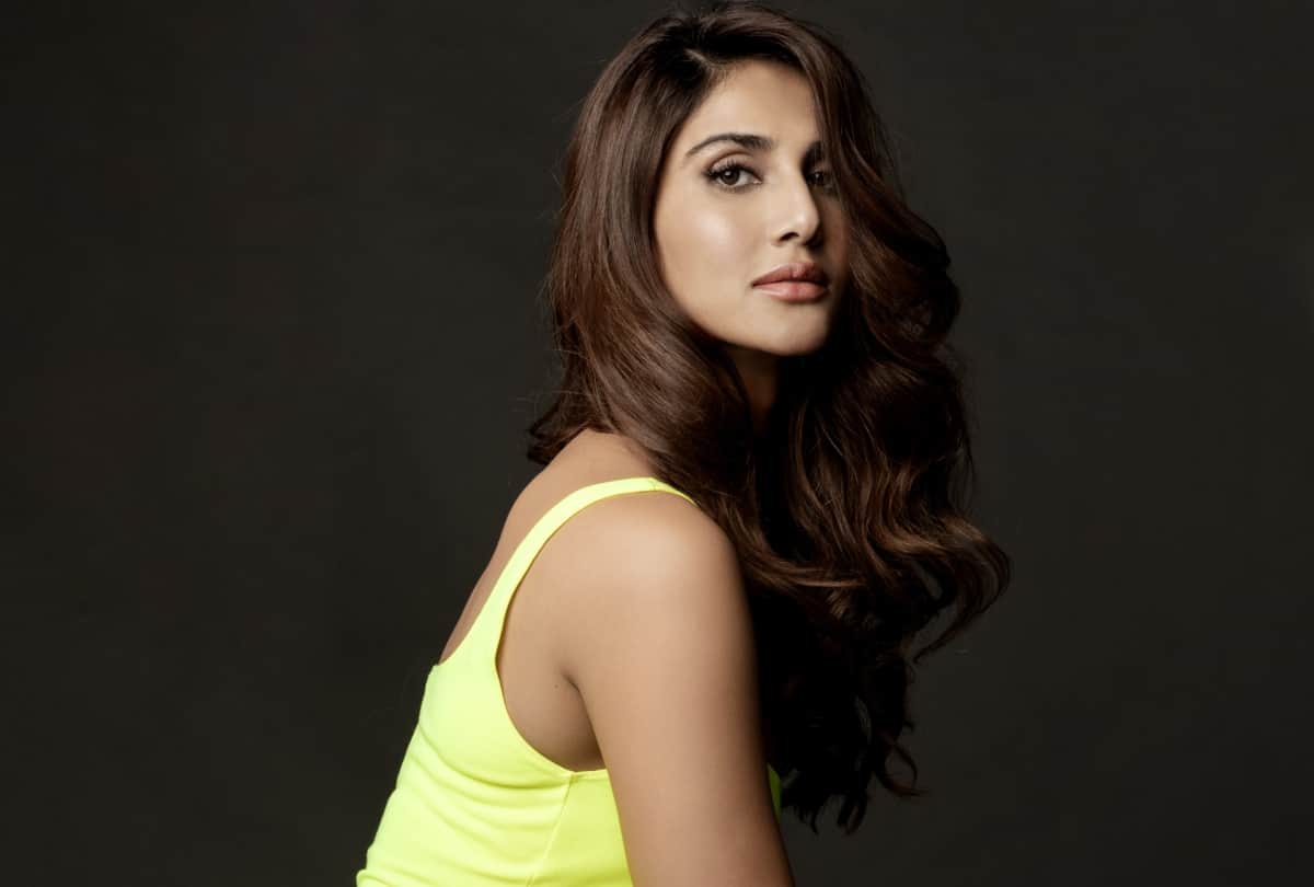 vaani kapoor sizzling super hot look in satin saree wearing at deepika ranveer wedding reception