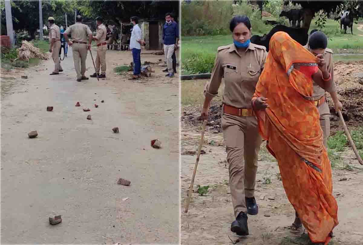 Stone pelting on laying power line, six people injured