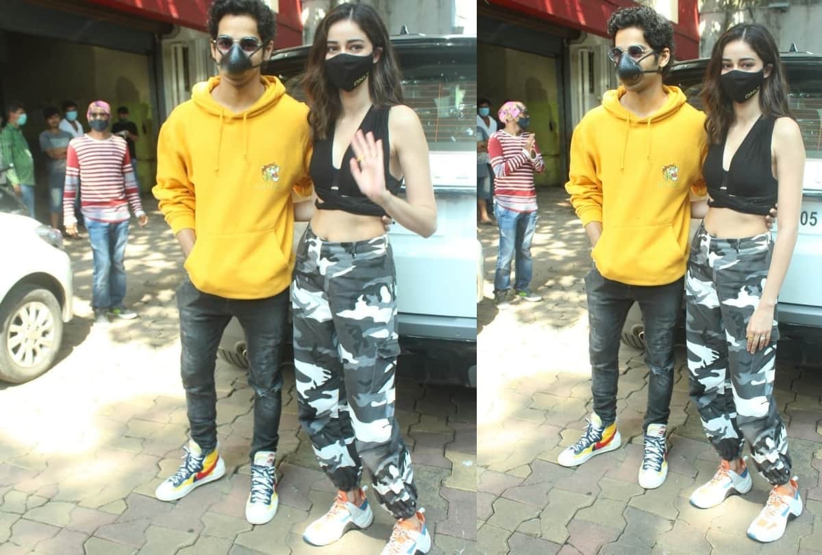 khaali peeli promotion ananya panday wear black crop top with colorful shorts
