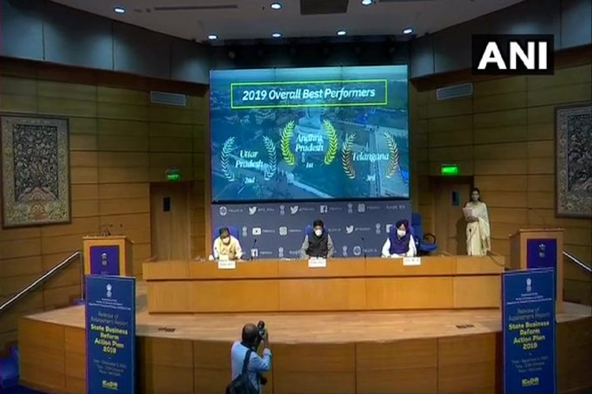 Union Ministers Nirmala Sitharaman and Piyush Goyal release State Business Reform Action Plan 2019 Ranking