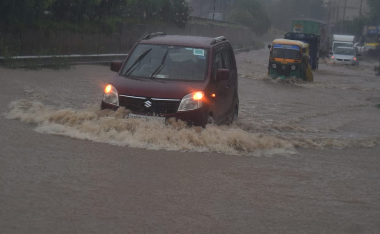 water logging in gurugram after heavy rainfall