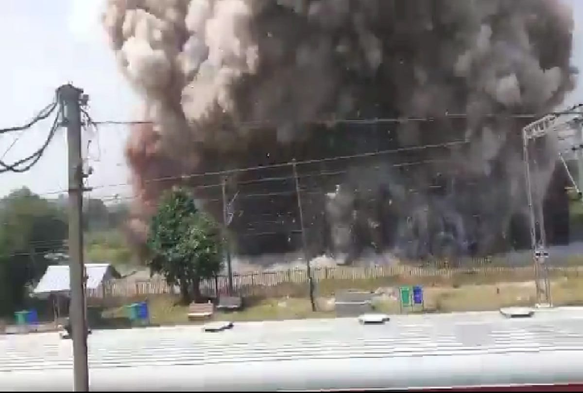 A video viral in which an accident took place allegedly while a blasting work was underway at Dundi railway station
