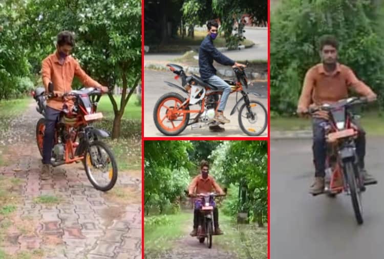 Chandigarh boy made unique bike with help of Junk stuff