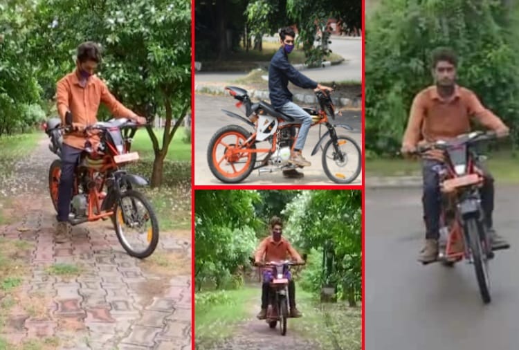 Chandigarh boy made unique bike with help of Junk stuff