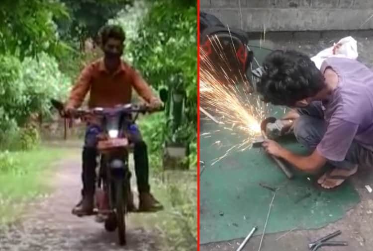 Chandigarh boy made unique bike with help of Junk stuff