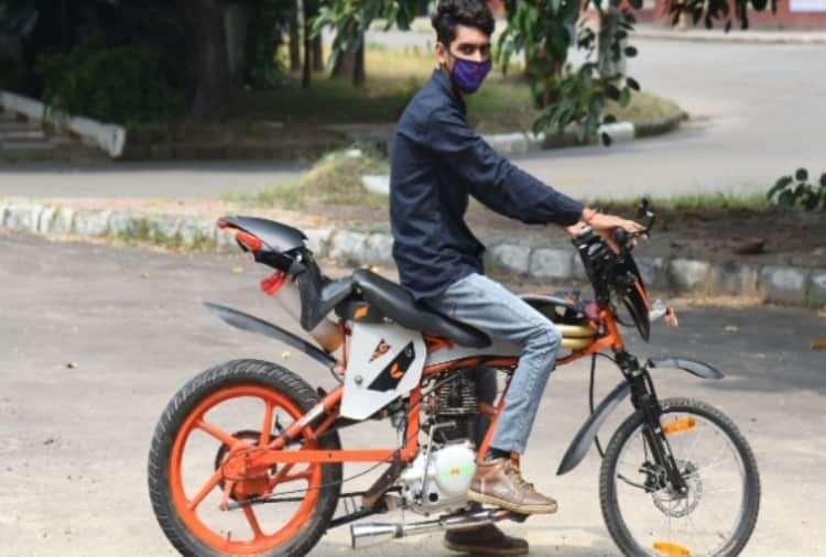 Chandigarh boy made unique bike with help of Junk stuff