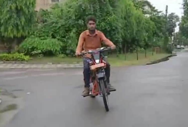 Chandigarh boy made unique bike with help of Junk stuff