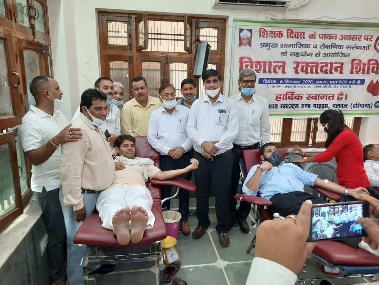 blood donation camp organized in two places