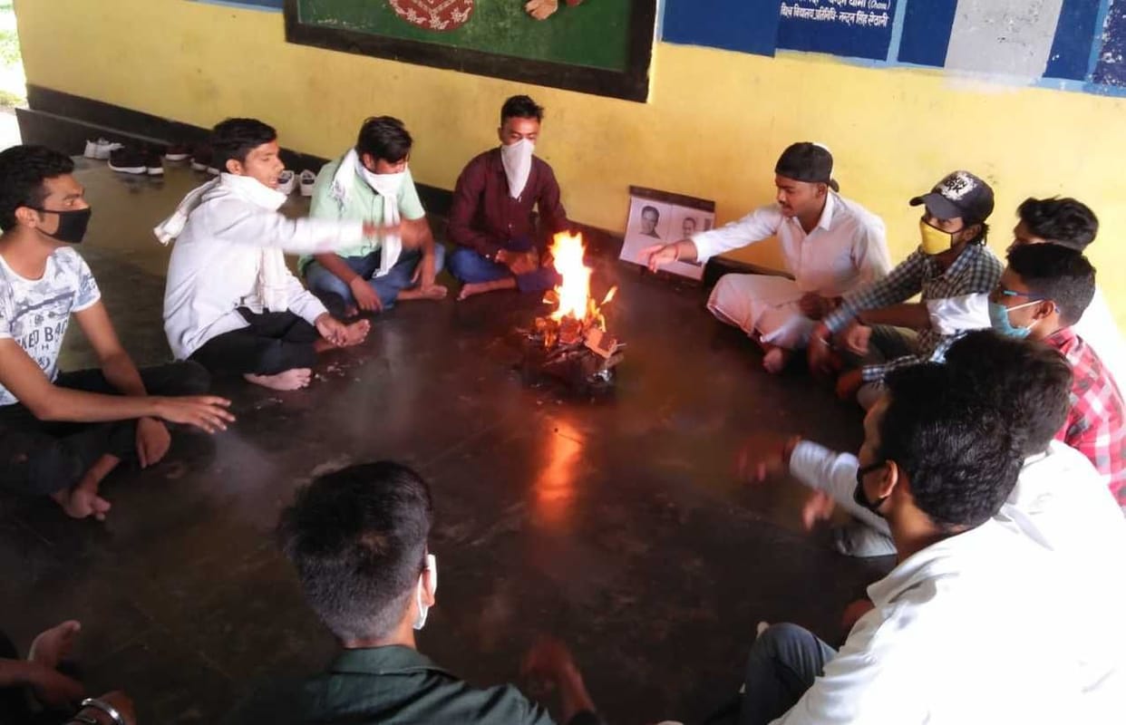 students protest in an unique manner