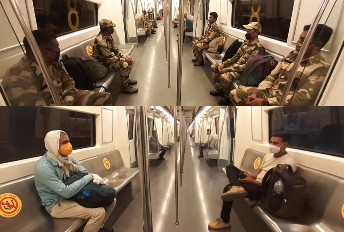 Delhi Metro resume after 5 months more security personnel than common passengers see photos