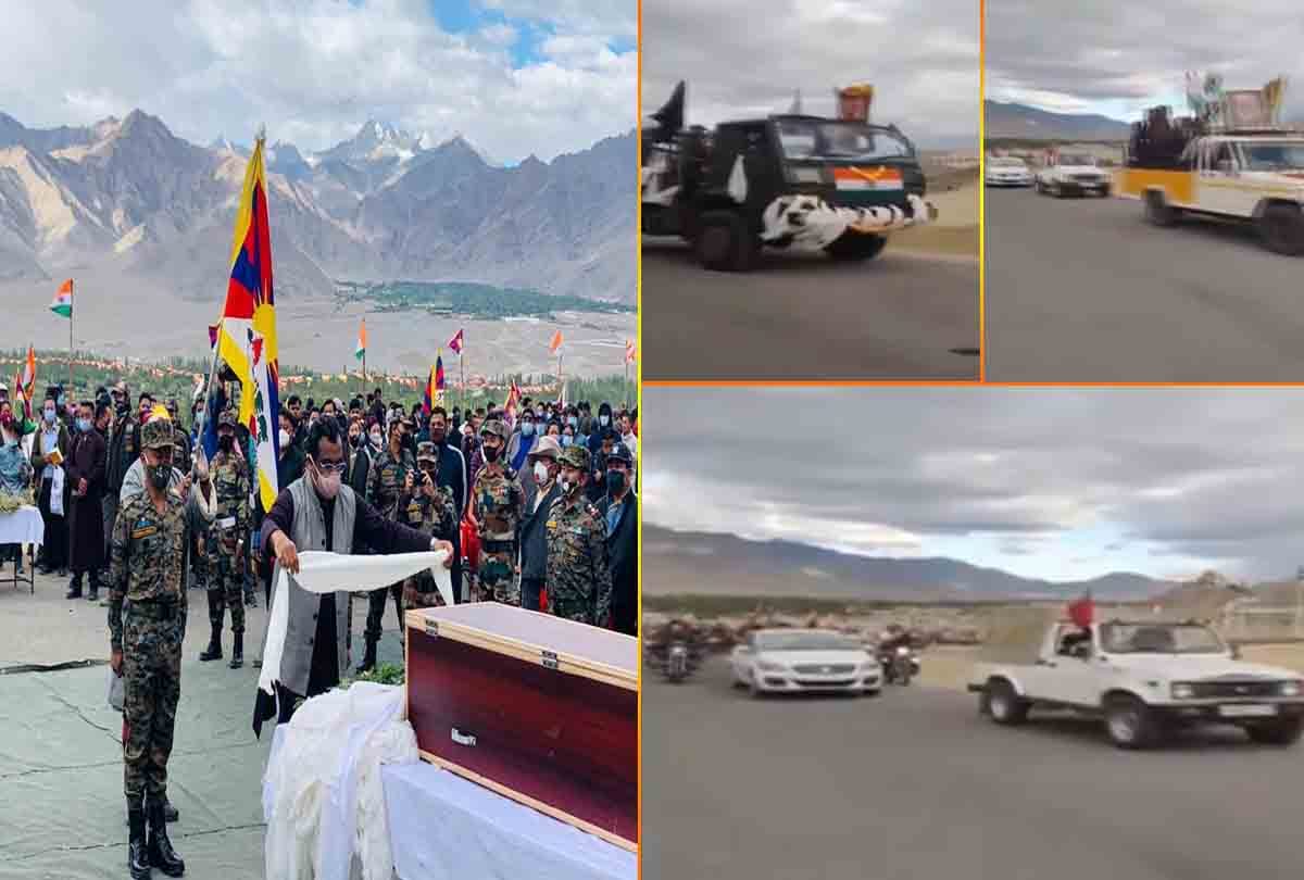 India China LAC Border News: Leh, funeral of Special Frontier Force Commando Nyima Tenzin in Devachan Leh