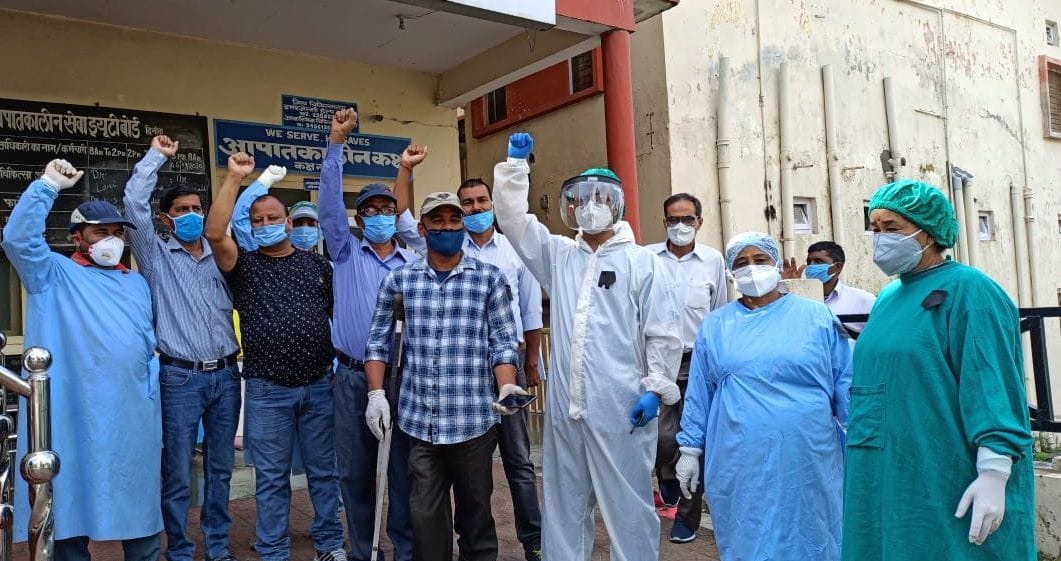 Class IV employees of Health Department performed
