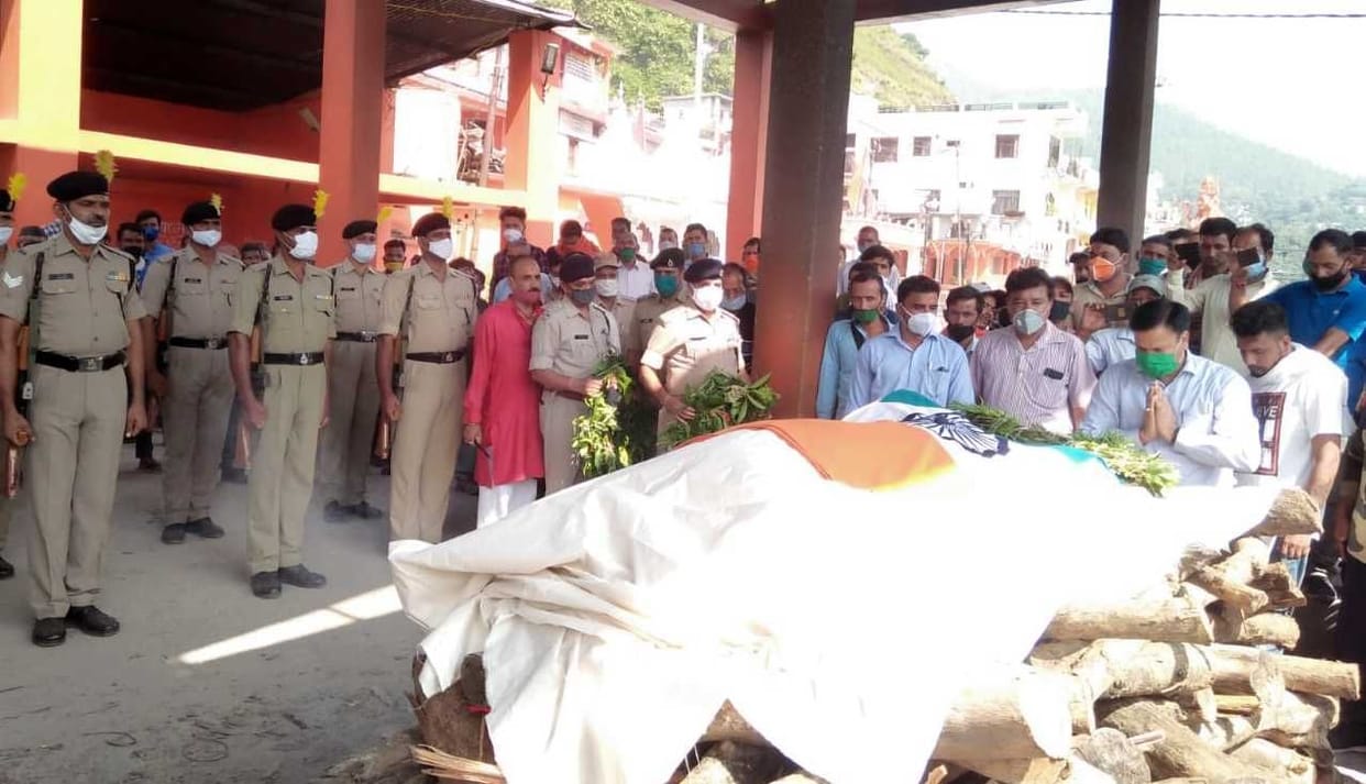 Pradeep's funeral in Bageshwar