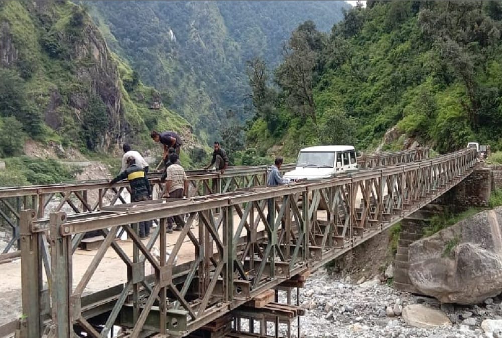 Uttarakhand: BRO built 150 feet tall Bailey bridge on Munsiyari-Milam road in seven days