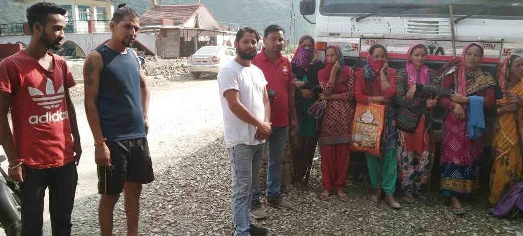 Women of Jhirkoti were enraged by the damage to the walkway