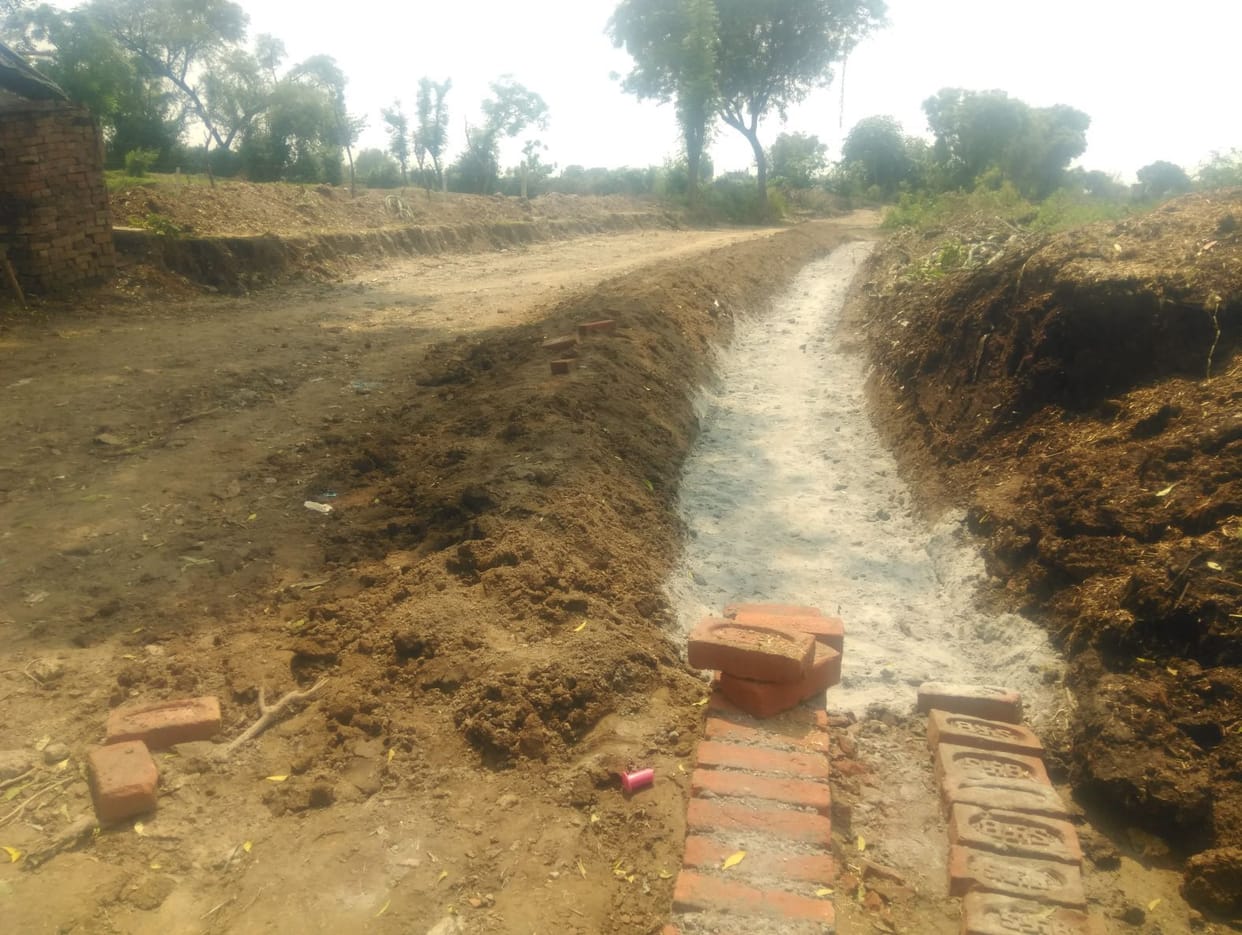 Roads leaving the city and being built on the farm