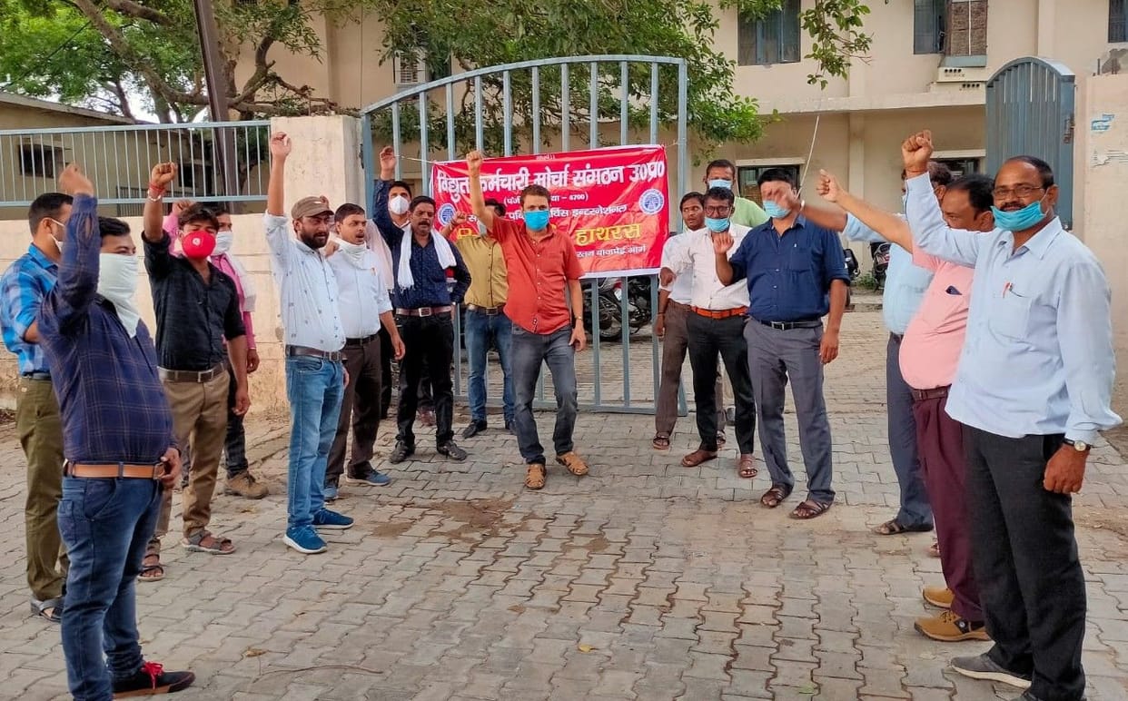 Elctric employee protesting for privatization