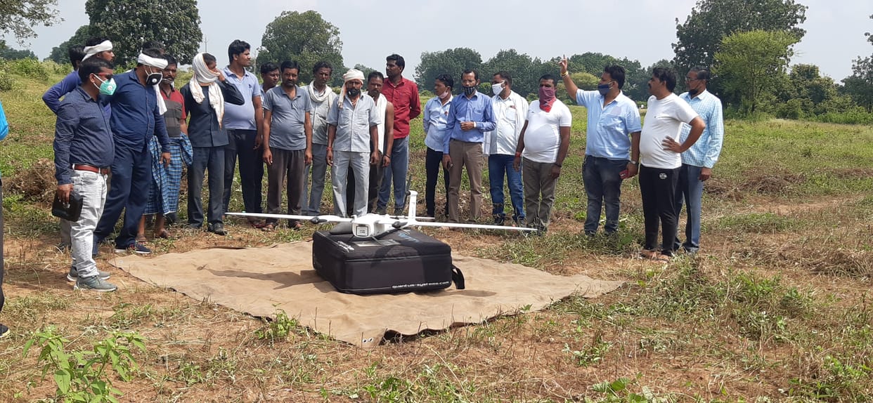 ownership scheme, three village survey by drone